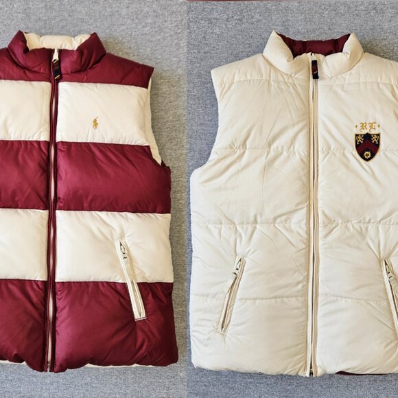 POLO Ralph Lauren Kids Down Puffer Vest Reversible Size XL (16) Embroidered Logo